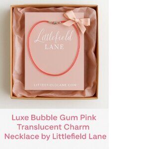 Luxe, Girls Translucent Pink Necklace, Sterling Clasp. By Littlefield Lane